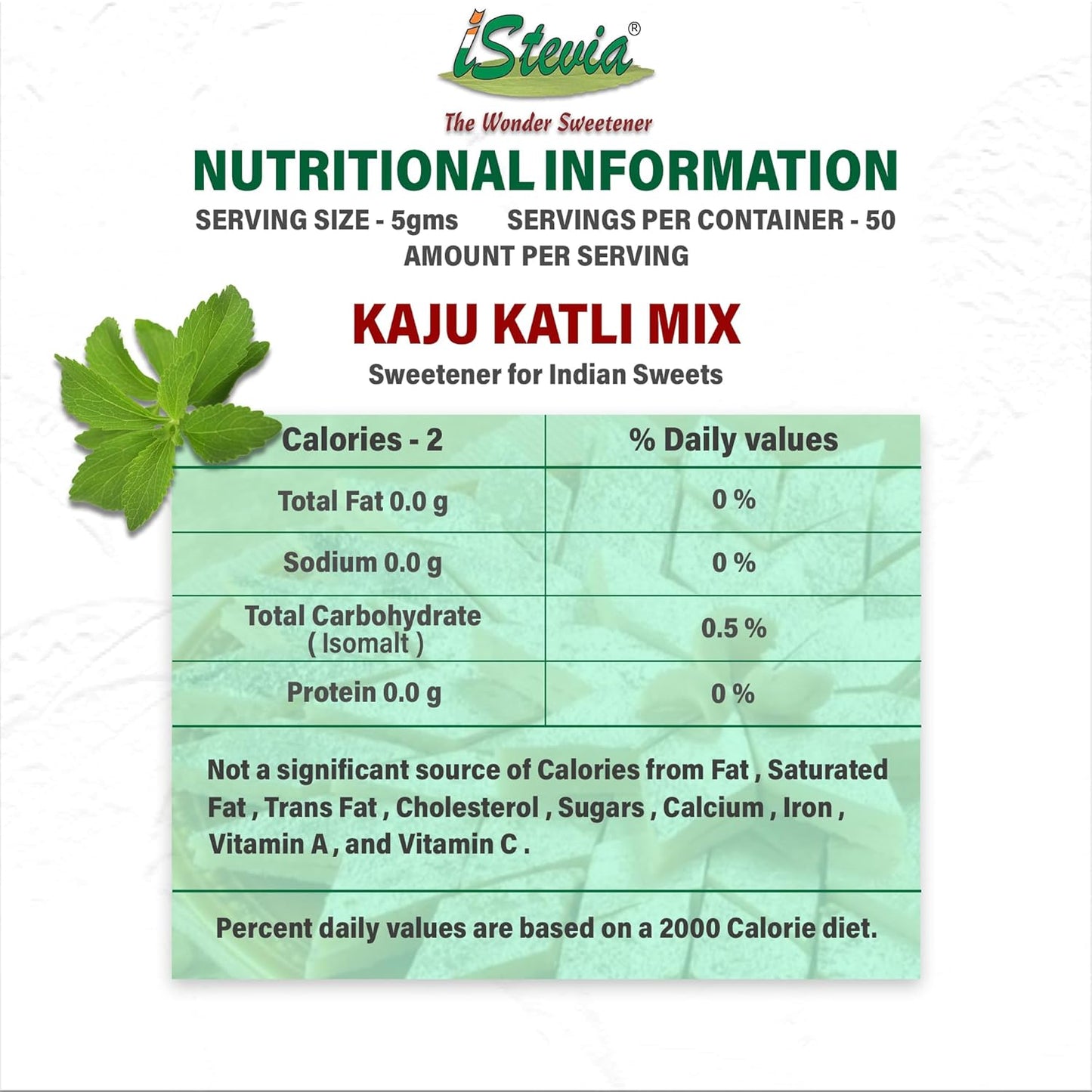Kaju Katli Mix | Specialty Sweeteners | Stevia Sweetened Formulated | Zero Calories | Vegan Diabetic Keto Friendly