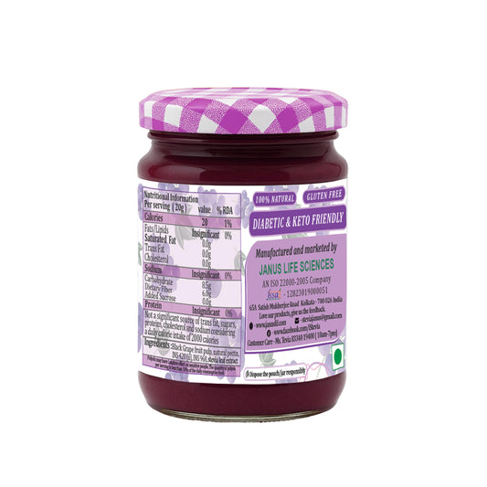 Black Grape Jam With Real Fruit Pulp | 100% Natural | Zero Added Sugar | 180g
