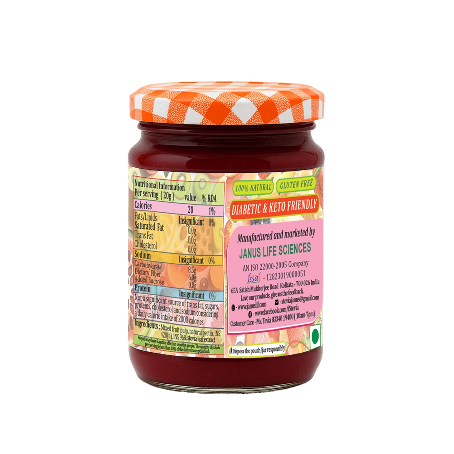 Fruit Bonanza Jam With Real Fruit Pulp | 100% Natural | Zero Added Sugar | 180g