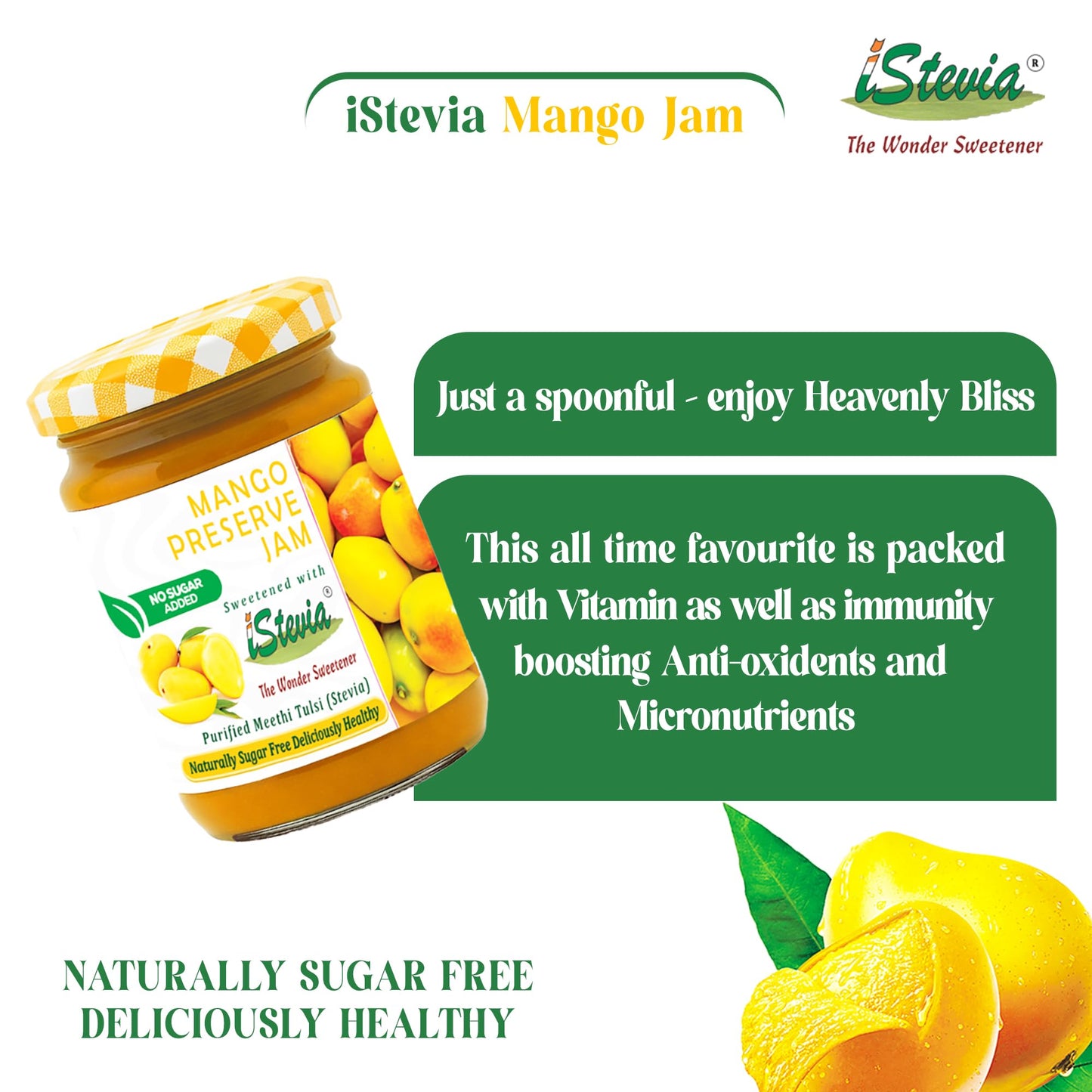 Mango Jam With Real Fruit Pulp | 100% Natural | Zero Added Sugar | 180g