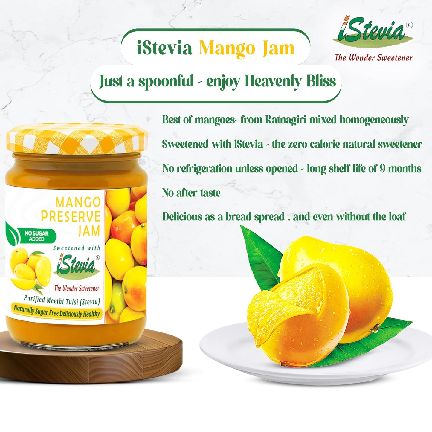 Mango Jam With Real Fruit Pulp | 100% Natural | Zero Added Sugar | 180g