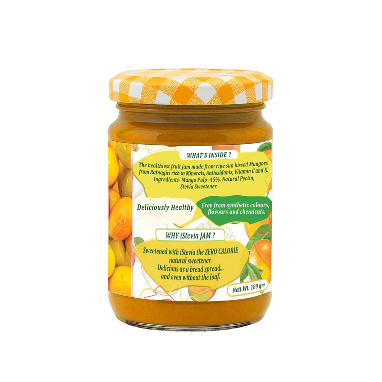 Mango Jam With Real Fruit Pulp | 100% Natural | Zero Added Sugar | 180g