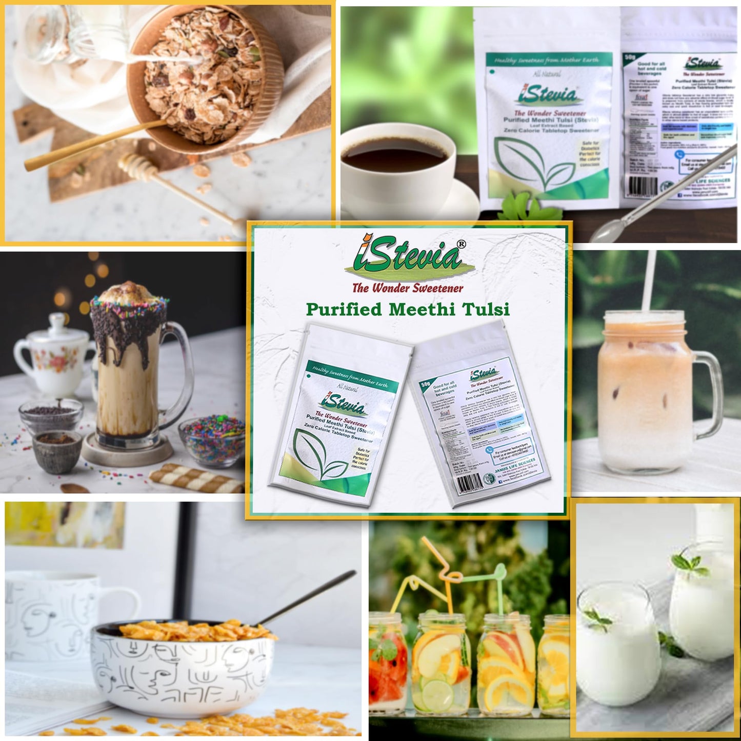 Meethi Tulsi Powder | Stevia Sweetened Everyday Sweetener | 100% Natural | Guilt Free Sweetness | Pack of 2