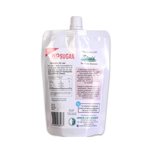 Tropical Orange | Fruit Juice Concentrate | 100% Natural | Diet And Keto Friendly | 200mL