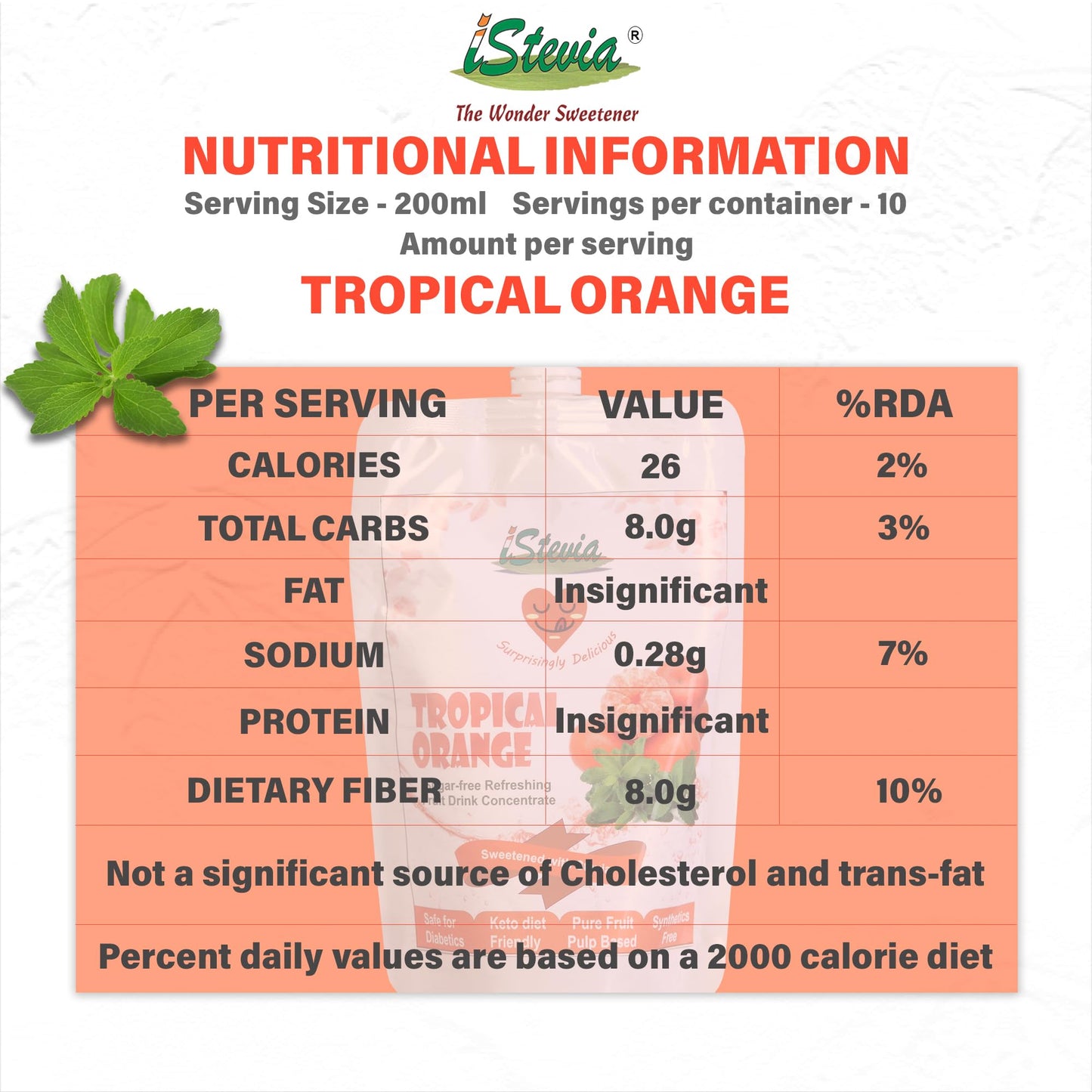 Tropical Orange | Fruit Juice Concentrate | 100% Natural | Diet And Keto Friendly | 200mL