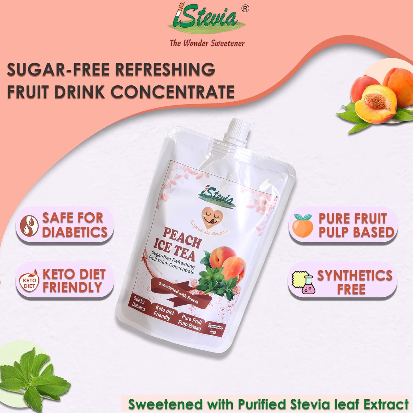 Kalakhatta & Peach Ice Combo | Fruit Juice Concentrate | 100% Natural | Sugar-Free Stevia Sweetened Juice | 200mL