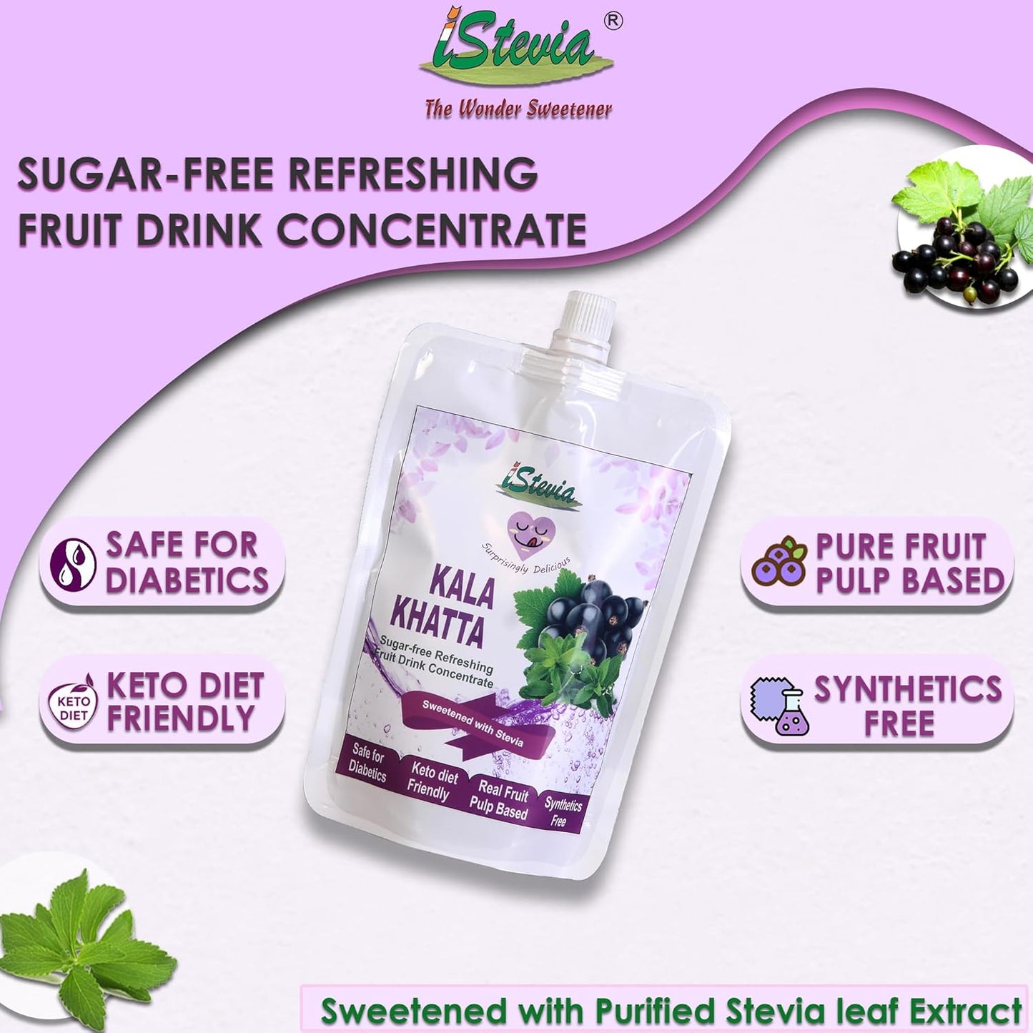 Kalakhatta & Peach Ice Combo | Fruit Juice Concentrate | 100% Natural | Sugar-Free Stevia Sweetened Juice | 200mL