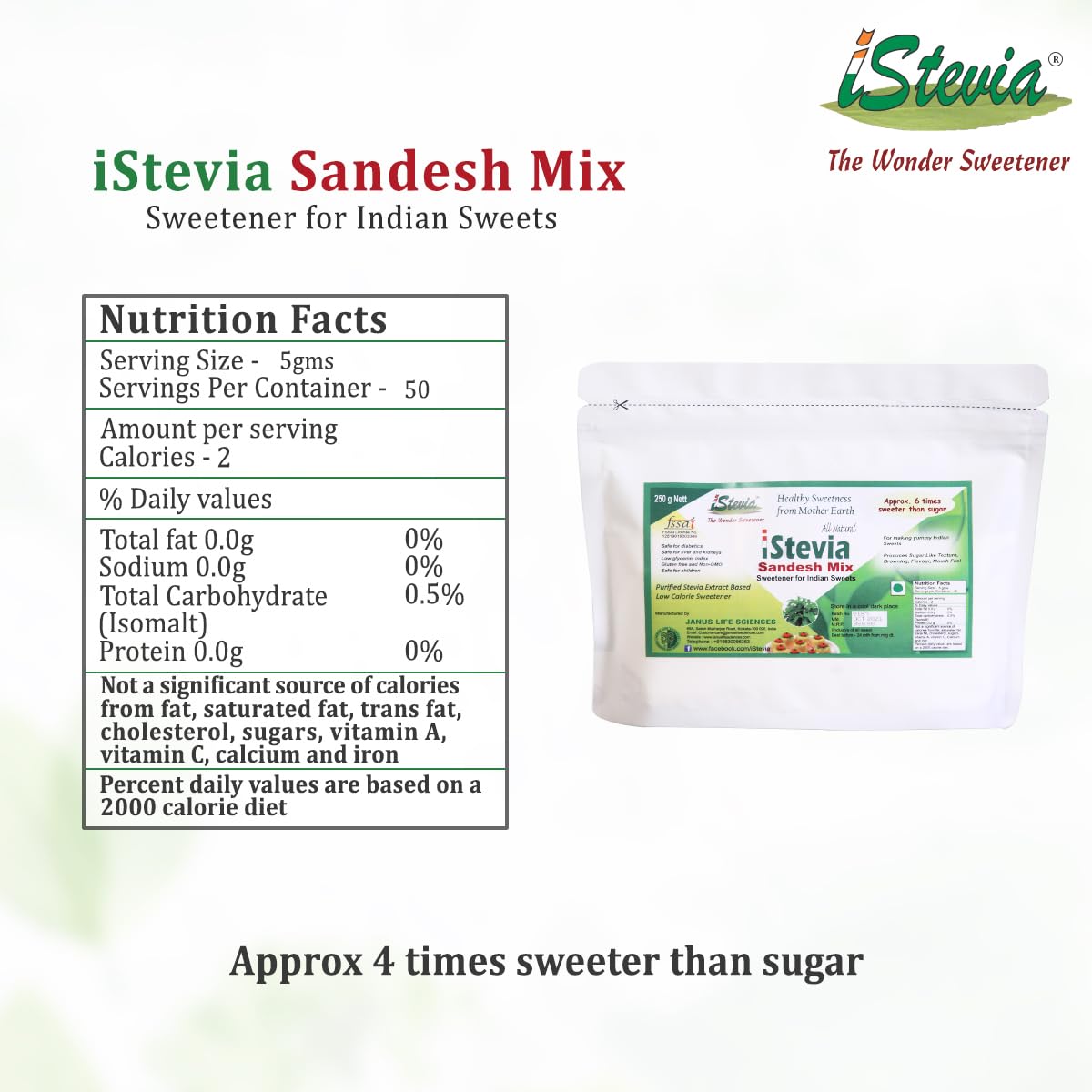 Sandesh Mix | Specialty Sweeteners | Stevia Sweetened Formulated | Zero Calories | Vegan Diabetic Keto Friendly
