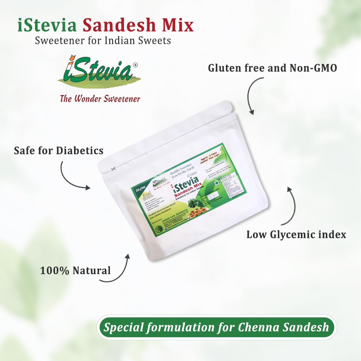 Sandesh Mix | Specialty Sweeteners | Stevia Sweetened Formulated | Zero Calories | Vegan Diabetic Keto Friendly