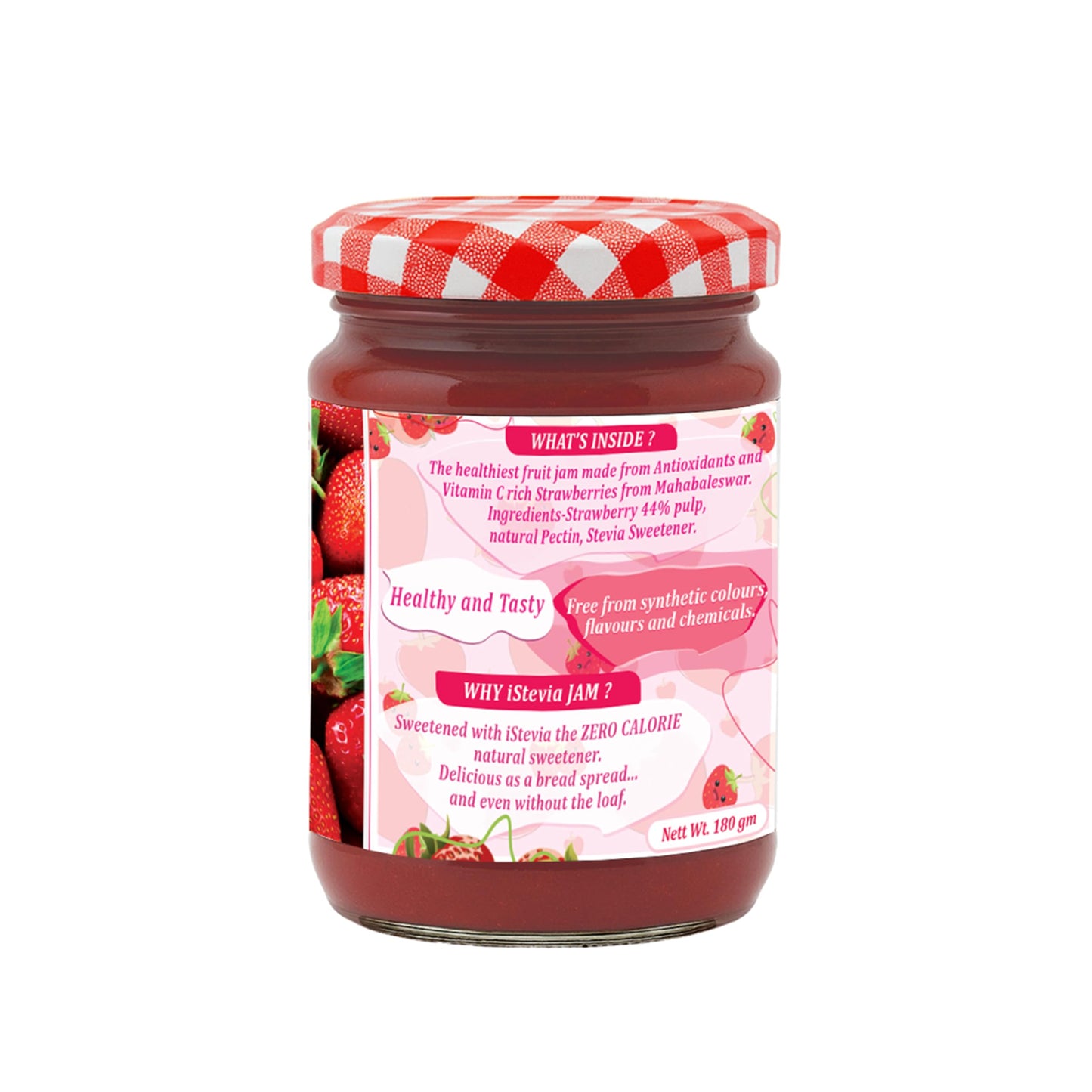 Strawberry Jam With Real Fruit Pulp | 100% Natural | Zero Added Sugar | 180g